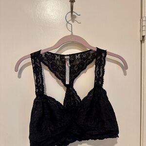 Free People Elegant Black Lace Bralette
